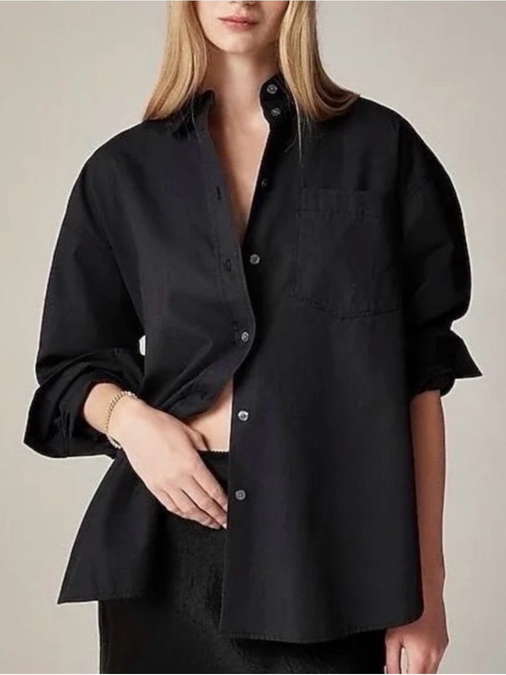 J. Crew Black Étienne Oversized Fit Shirt